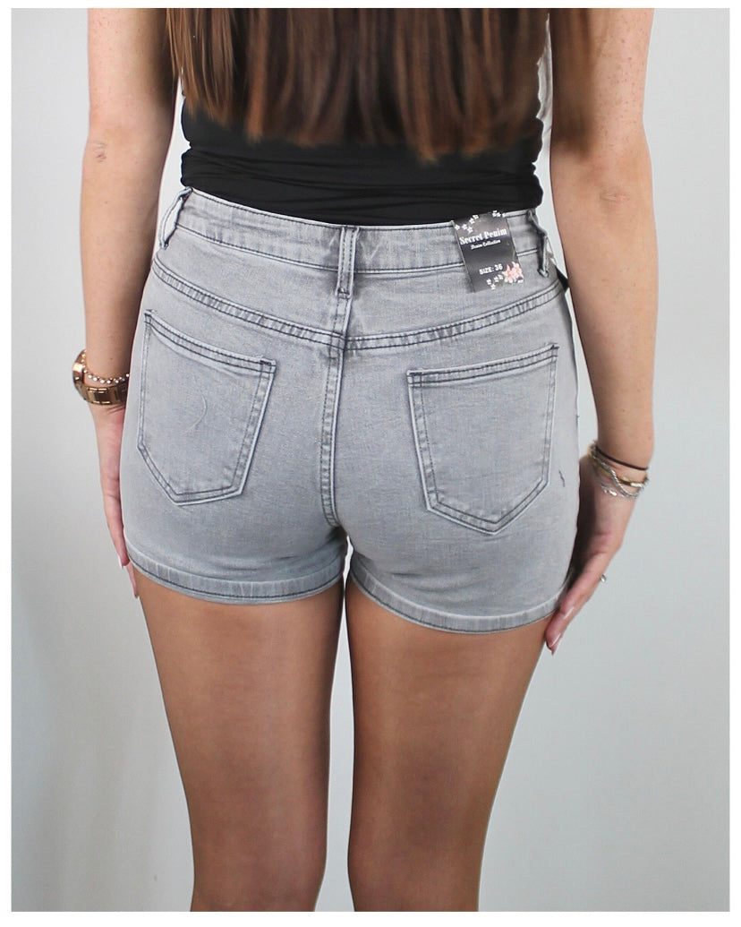 Daisy denim short grijs